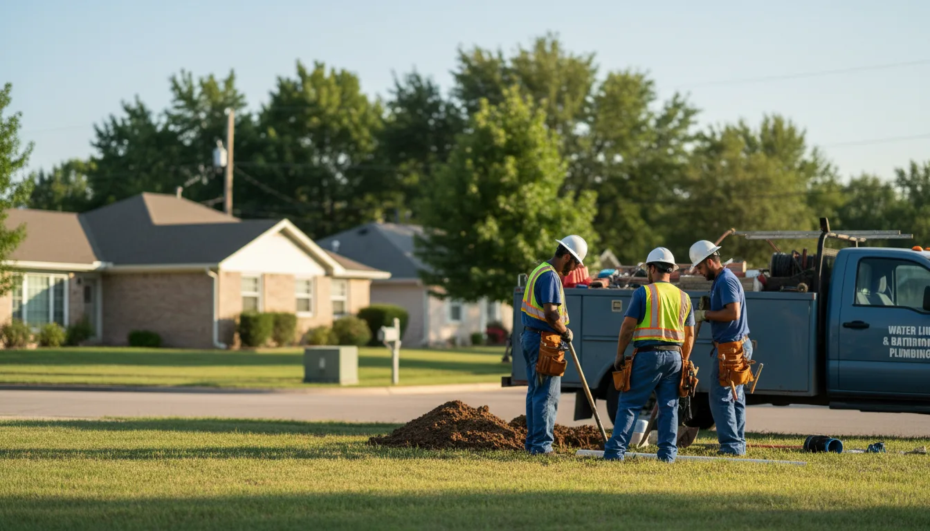 Residential water line and bathroom plumbing service in Hurley, MO
